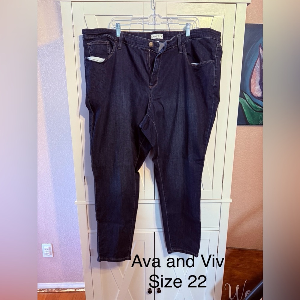 Ava & Viv Dark Blue Ankle Jeans